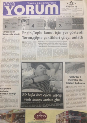 Ordu Yorum Gazetesi 11 Mayıs 2005 - Giresunda Üniversite Atağı GZ23550 - 1