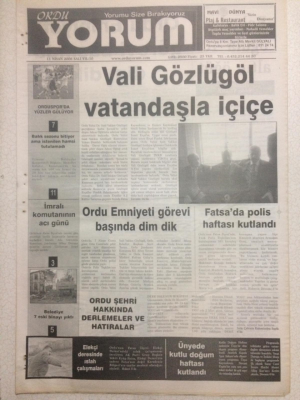 Ordu Yorum Gazetesi 11 Nisan 2006 - Vali Gözlügöl Vatandaşla İç İçe GZ23296 - 1