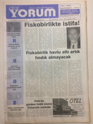 Ordu Yorum Gazetesi 11 Temmuz 2006 - Fiskobirlikte İstifa GZ23364 - 1