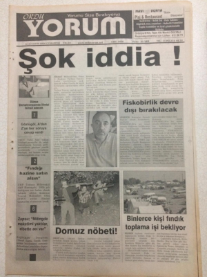 Ordu Yorum Gazetesi 12 Ağustos 2006 - Şok İddia GZ23490 - 1