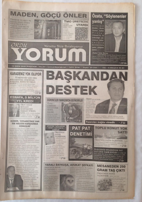 Ordu Yorum Gazetesi 12 Ekim 2006 - Başkandan Destek GZ23175 - 1