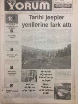 Ordu Yorum Gazetesi 12 Haziran 2006 - Anadolu Öğretmen Lisesi Bu Yıl Açılıyor GZ23341 - 1