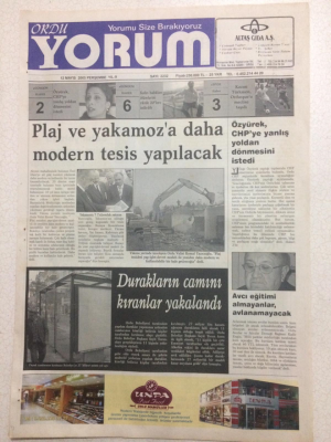 Ordu Yorum Gazetesi 12 Mayıs 2005 - Plaj Ve Yakamoza Daha Modern Tesis Yapılacak GZ23534 - 1