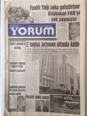 Ordu Yorum Gazetesi 12 Nisan 2007 - Başbakan FKByi Yok saymıştır GZ23249 - 1