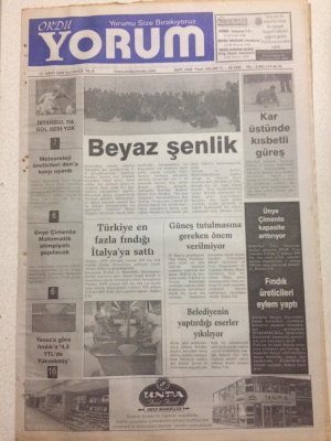 Ordu Yorum Gazetesi 13 Şubat 2006 - Türkiye En Fazla Fındığı İtalyaya Sattı GZ23441 - 1