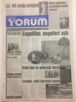 Ordu Yorum Gazetesi 13 Şubat 2007 - Engelliler Engelleri Aştı, Ordunun Su Geleceği Baraj GZ23274 - 1