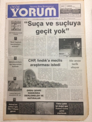 Ordu Yorum Gazetesi 14 Mart 2006 - Suça Ve Suçluya Geçit Yok GZ23466 - 1
