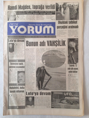 Ordu Yorum Gazetesi 14 Mart 2007 - Hamdi Mağden Toprağa Verildi GZ23199 - 1