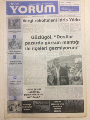 Ordu Yorum Gazetesi 14 Nisan 2006 - Vergi Rekortmeni İdris Yıldız GZ23299 - 1