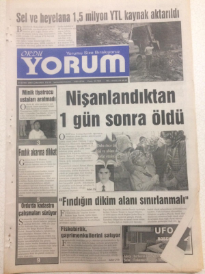 Ordu Yorum Gazetesi 14 Şubat 2007 - Fiskobirlik Fındığın Dikim Alanı Sınırlandırılmalı GZ23275 - 1