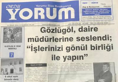 Ordu Yorum Gazetesi 15 Nisan 2006-Kırsal Kalkınma Yatırımlarına Destek GZ36629 - 1