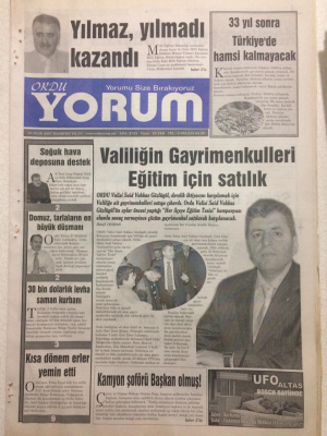 Ordu Yorum Gazetesi 15 Ocak 2007 - Yılmaz Yılmadı Kazandı GZ23416 - 1