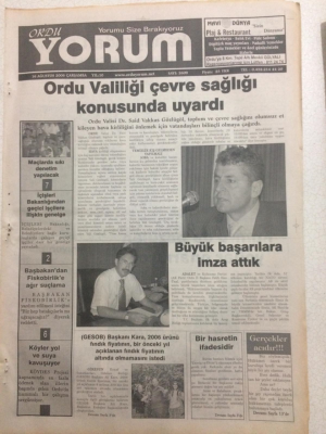 Ordu Yorum Gazetesi 16 Ağustos 2006 - Başbakandan Fiskobirlike Ağır Suçlama GZ23493 - 1