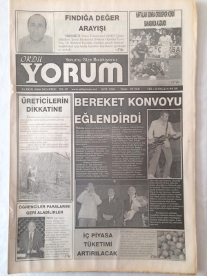 Ordu Yorum Gazetesi 16 Ekim 2006 - Fındığa Değer Arayışı GZ23178 - 1