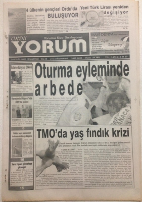 Ordu Yorum Gazetesi 16 Eylül 2006 - Oturma Eyleminde Arbede GZ23408 - 1