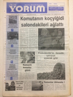 Ordu Yorum Gazetesi 16 Mayıs 2006 - Komutanın Koç Yiğidi Salondakileri Ağlattı GZ23323 - 1