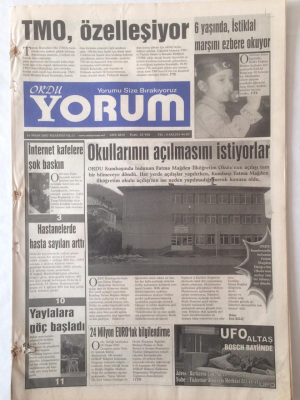 Ordu Yorum Gazetesi 16 Nisan 2007 - TMO Özelleşiyor GZ23252 - 1