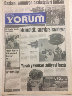 Ordu Yorum Gazetesi 16 Şubat 2007 - Başban, Şampiyon Basketçileri Kutladı GZ23277 - 1