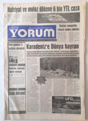 Ordu Yorum Gazetesi 17 Mart 2007 - Karadenize Dünya Hayran GZ23202 - 1