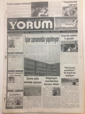 Ordu Yorum Gazetesi 18 Eylül 2006 - Çevre Yolu Ekimde Açılıyor GZ23383 - 1