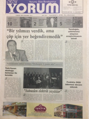 Ordu Yorum Gazetesi 18 Mayıs 2005 - Bir Yılımızı Verdik Çöp İçin Yer Beğendiremedik GZ23537 - 1