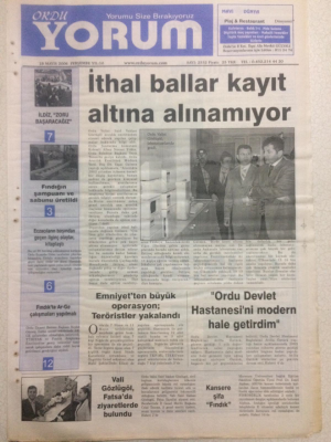 Ordu Yorum Gazetesi 18 Mayıs 2006 - İthal Ballar Kayıt Altına Alınamıyor GZ23325 - 1