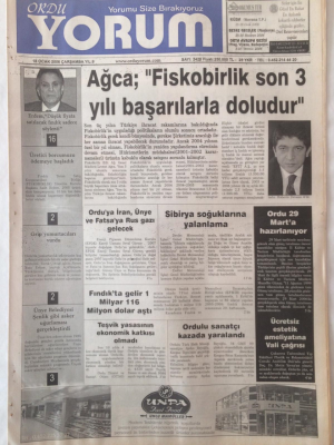 Ordu Yorum Gazetesi 18 Ocak 2006 - AğcaFiskobirlik Son Üç Yılı Başarılarla Doludur GZ23154 - 1