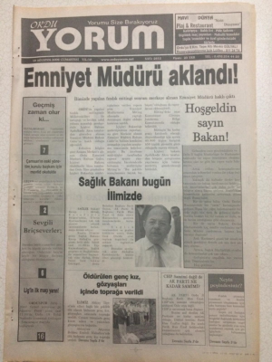 Ordu Yorum Gazetesi 19 Ağustos 2006 - Emniyet Müdürü Aklandı GZ23496 - 1