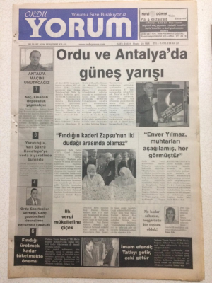 Ordu Yorum Gazetesi 2 Mart 2006 - Fındığın Kaderi Zapsunun İki Dudağı Arasında Olamaz GZ23456 - 1