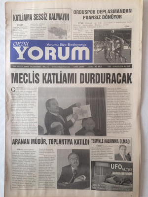 Ordu Yorum Gazetesi 20 Kasım 2006 - Meclis Katliamı Durduracak GZ23230 - 1