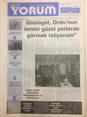 Ordu Yorum Gazetesi 20 Nisan 2006 - Fındık Sanayiinin Gelişmesi İçin Serbest Bölge Şart GZ23303 - 1
