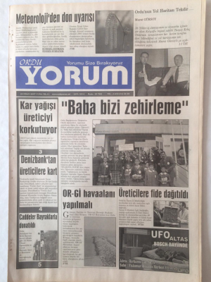 Ordu Yorum Gazetesi 20 Nisan 2007 - Or-Gi Havaalanı Yapılmalı GZ23256 - 1