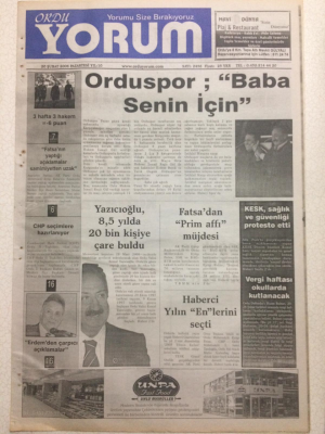 Ordu Yorum Gazetesi 20 Şubat 2006 - Orduspor - 1