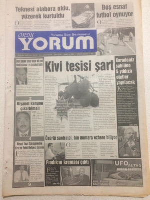 Ordu Yorum Gazetesi 20 Şubat 2007 - Kivi Tesisi Şart, Karadeniz Sahile Beş Yıldızlı Oteller Yapılacak GZ23280 - 1