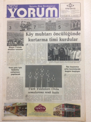 Ordu Yorum Gazetesi 21 Mayıs 2005 - Köy Muhtarı Öncülüğünde Kurtarma Timi Kurdular GZ23540 - 1