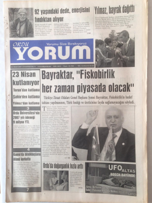 Ordu Yorum Gazetesi 21 Nisan 2007 - Bayraktar, Fiskobirlik Her Zaman Piyasa Da Olacak GZ23257 - 1