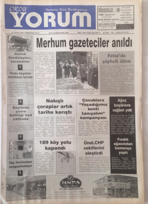 Ordu Yorum Gazetesi 21 Ocak 2006 - Fındık Ağacından Kemençe Yaptı GZ23157 - 1