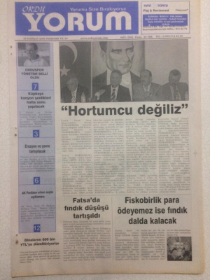 Ordu Yorum Gazetesi 22 Haziran 2006 - Salih ErdemHortumcu Değiliz GZ23349 - 1
