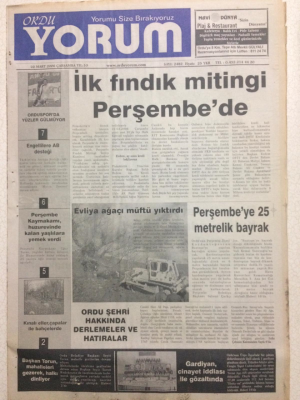 Ordu Yorum Gazetesi 22 Mart 2006 - İlk Fındık Mitingi Perşembede GZ23473 - 1