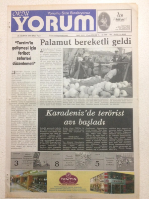 Ordu Yorum Gazetesi 23 Ağustos 2005 - Palamut Bereketli Geldi GZ23524 - 1