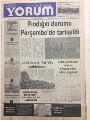 Ordu Yorum Gazetesi 23 Mart 2006 - Fındığın Durumu Perşembede Tartışıldı GZ23474 - 1