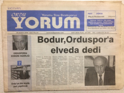 Ordu Yorum Gazetesi 23 Mayıs 2006 - Bodur,Orduspora Elveda Dedi GZ24796 - 1