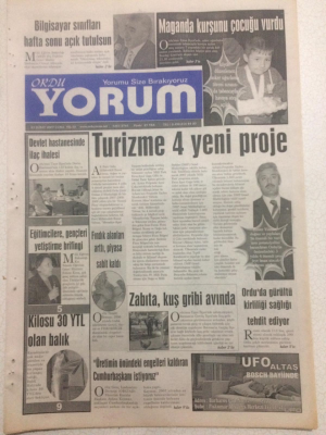 Ordu Yorum Gazetesi 23 Şubat 2007 - Turizme 4 Yeni Proje GZ23283 - 1