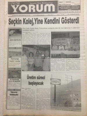 Ordu Yorum Gazetesi 24 Ağustos 2006 - Seçkin Kolej Yine Kendini Gösterdi GZ23501 - 1