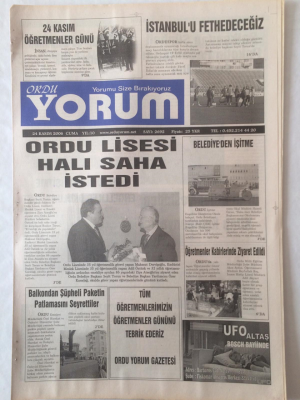 Ordu Yorum Gazetesi 24 Kasım 2006 - Ordu Lisesi Halı Saha İstedi GZ23234 - 1