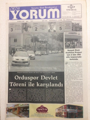 Ordu Yorum Gazetesi 24 Mayıs 2005 - Orduspor Devlet Töreni İle Karşılandı GZ23542 - 1
