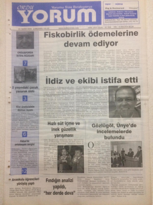Ordu Yorum Gazetesi 24 Mayıs 2006 - İldiz Ve Ekibi İstifa Etti GZ23329 - 1