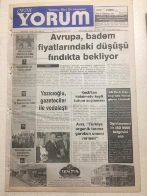 Ordu Yorum Gazetesi 24 Şubat 2006 - Keskten Hükümete Keyfi Tutum Suçlaması GZ23451 - 1