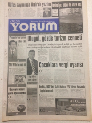 Ordu Yorum Gazetesi 24 Şubat 2007 - Ulugöl Gözde Turizm Cenneti GZ23284 - 1