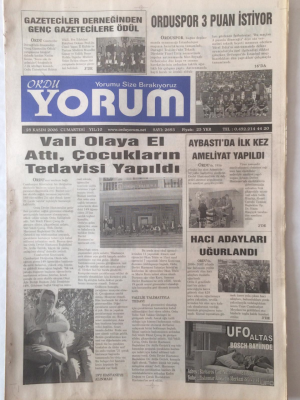 Ordu Yorum Gazetesi 25 Kasım 2006 - Orduspor 3 Puan İstiyor GZ23235 - 1